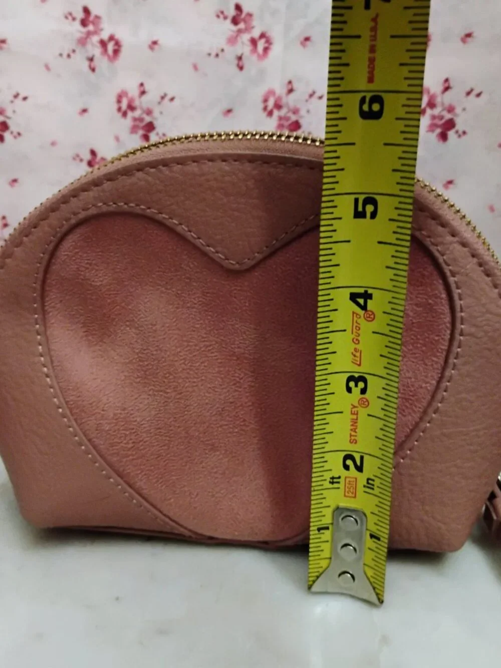 Lauren Conrad Heart Faux Leather Pink Mauve Clutch Wristlet